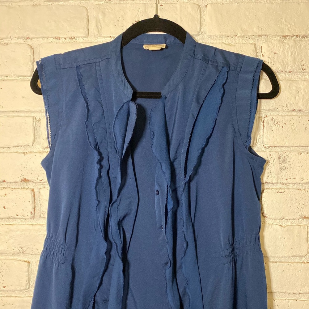 Blue converse button up tank